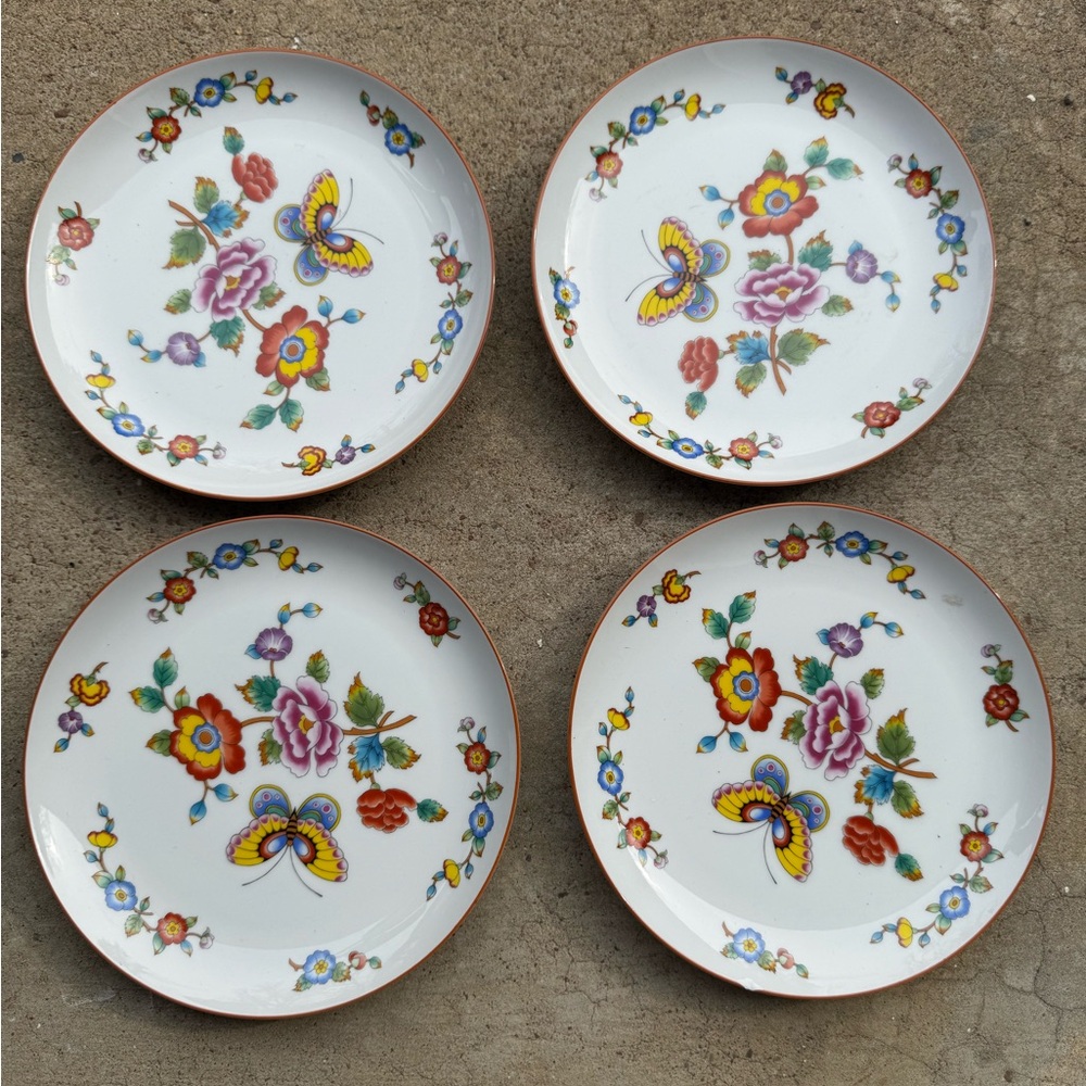 vintage Estee Lauder Chinoiserie porcelain plates set of 4